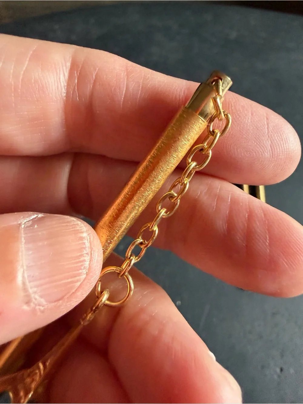 Gold Tone Metal Pen with Eiffel Tower Charm - Home Office Accessory